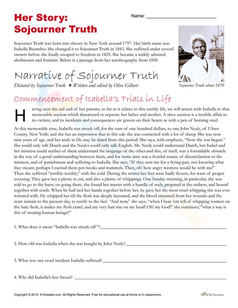 Sojourner Truth Worksheet   Sojourner Truth Essay Time Tested Academic Writing Help - Sojourner Truth Worksheet