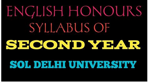 Sol Notes Of English Honours 2 Year