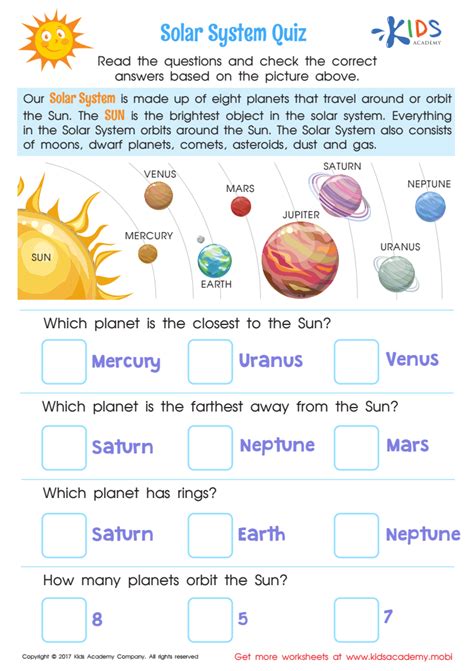 Solar 8211 Kidsworksheetfun Science Kids Solar System - Science Kids Solar System