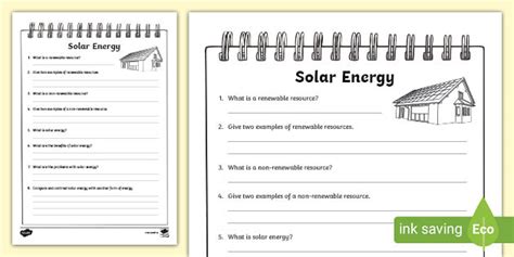 Solar Energy Worksheet 3rd 4th Class Twinkl Resources Solar Energy Worksheet - Solar Energy Worksheet