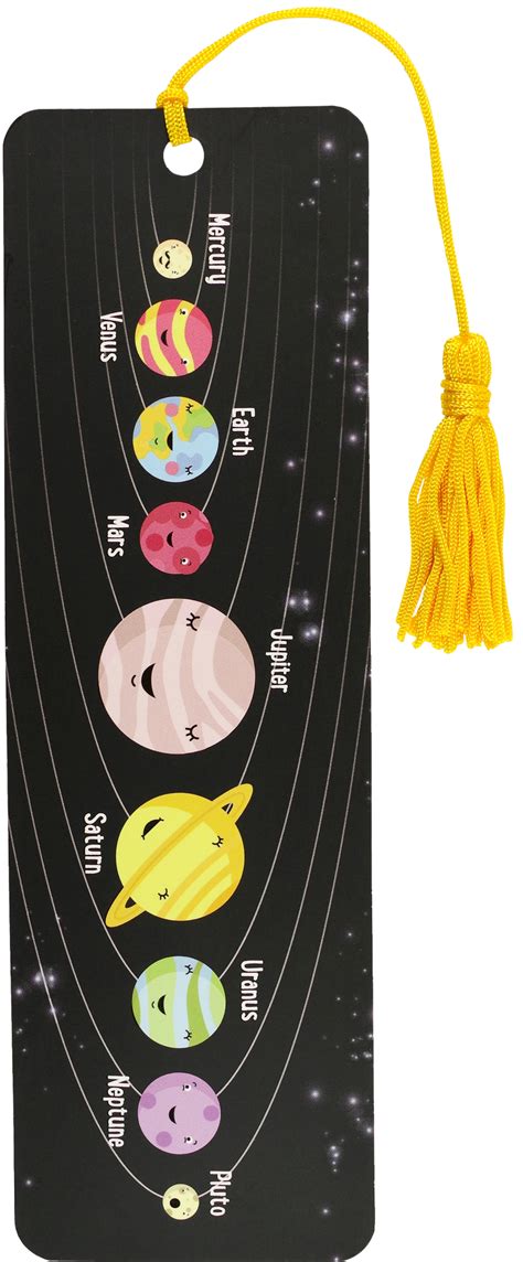 solar system children s bookmark with tassel