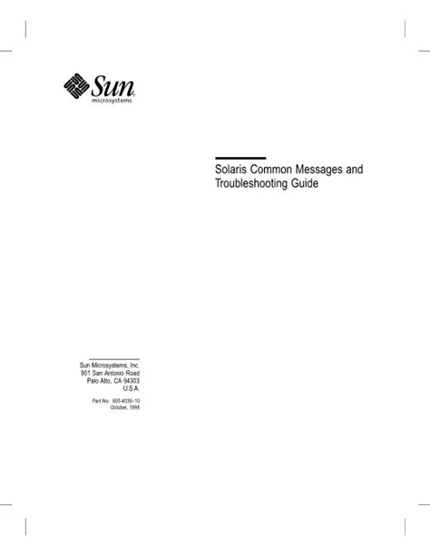 Solaris Troubleshooting Guide