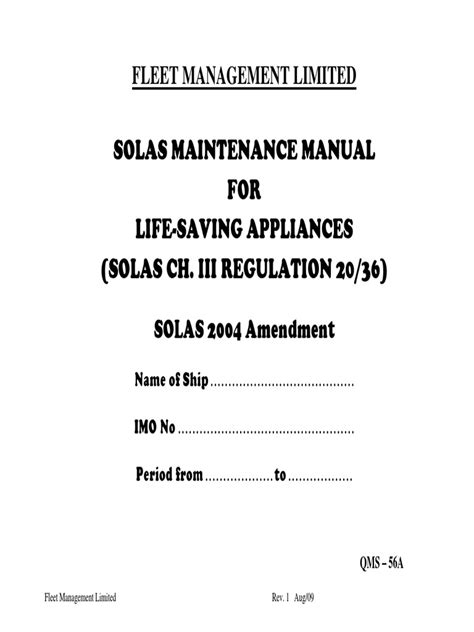 Solas Maintenance Lsa 