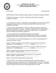 Soldier Action Plan