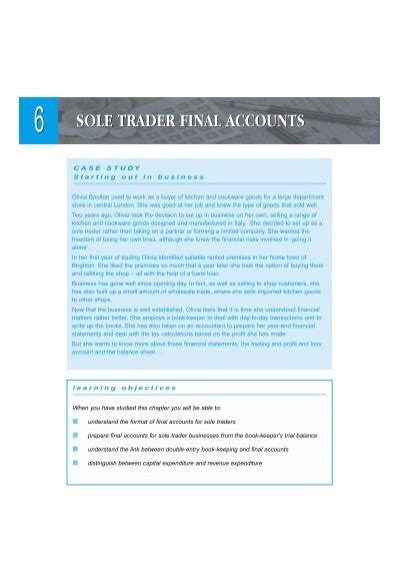 Read Online Sole Trader Final Accounts Osborne Books 