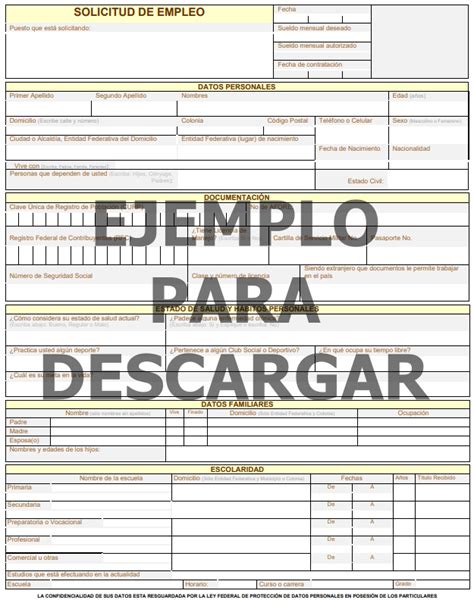 Solicitud De Empleo Editable