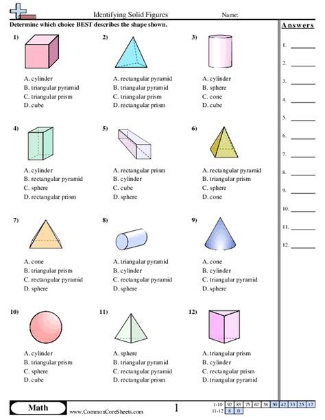 Solid Fun Geometry Answer Sheet Cc 46