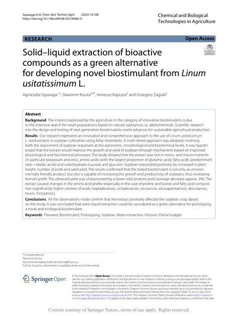 Solid Liquid Extraction Of Bioactive Compounds Effect Of