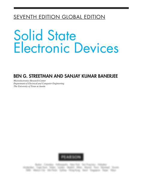Solid State Electronic Devices Global Edition