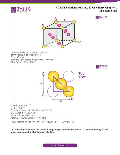 Solid State Ncert Solutions