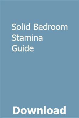 Full Download Solid Bedroom Stamina Guide 