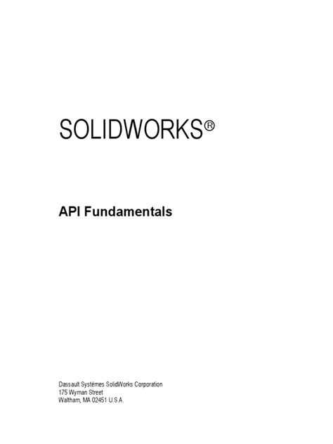 Solidworks Api Fundamentals