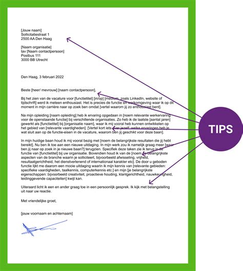 sollicitatiebrief tips