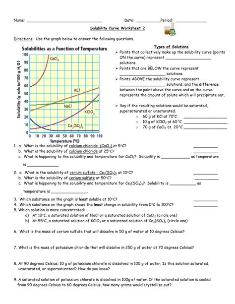 solubility chart problem answer key