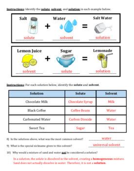 Solutes And Solvents Worksheet   Science Questions For Tests And Worksheets - Solutes And Solvents Worksheet
