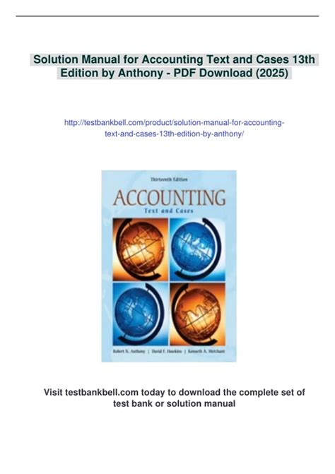 Solution Accounting Text And Cases Anthony Robert