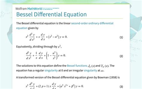 Solution Bessel Differential Equation Pdf Wordpress