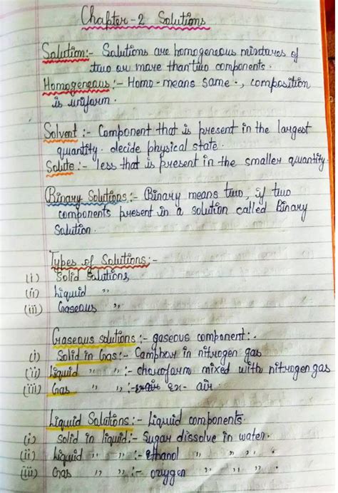 Solution Chemistry Class 12 Notes