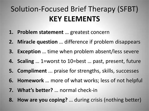 Solution Focused Brief Therapy Sfbt