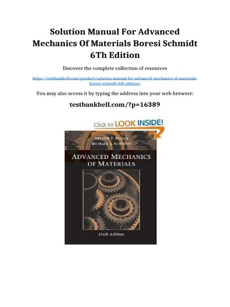Solution Manual Advanced Solid Mechanics Srinath