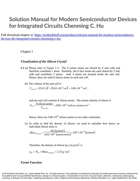 Solution Manual Chenming Hu Modern Semiconductor Devices