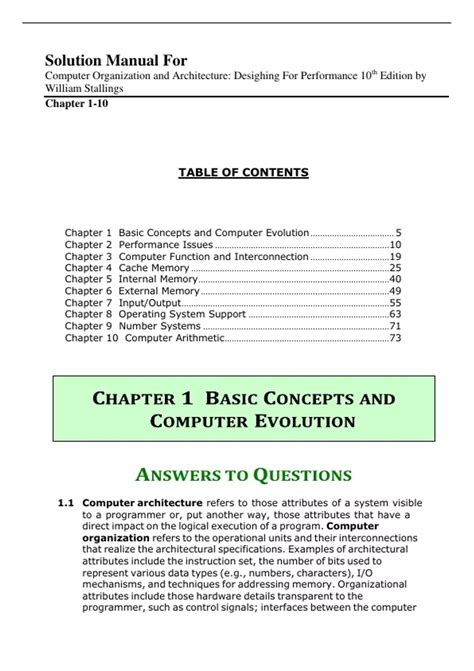 solution manual computer organization and architecture webs