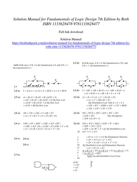 Solution Manual Contemporary Logic Design Katz