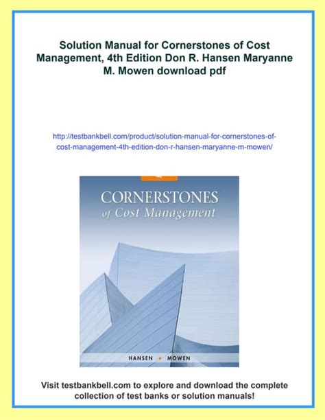 Solution Manual Cost Management Hansen Mowen