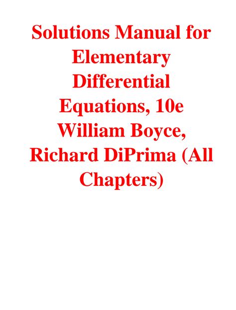 solution manual elementary differential equations