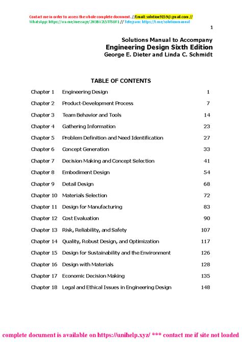 Solution Manual Engineering Design Dieter 4