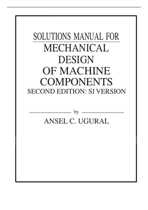 solution manual for ansel c ugural