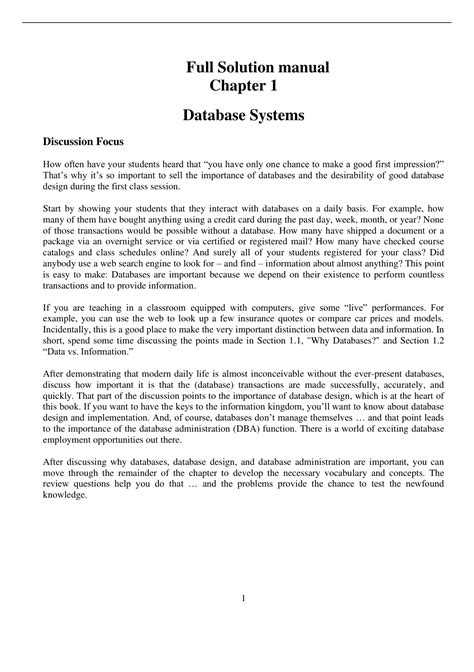 Solution Manual For Database Systems Design Implementation And Management 10th Edition By Coronel Pdf