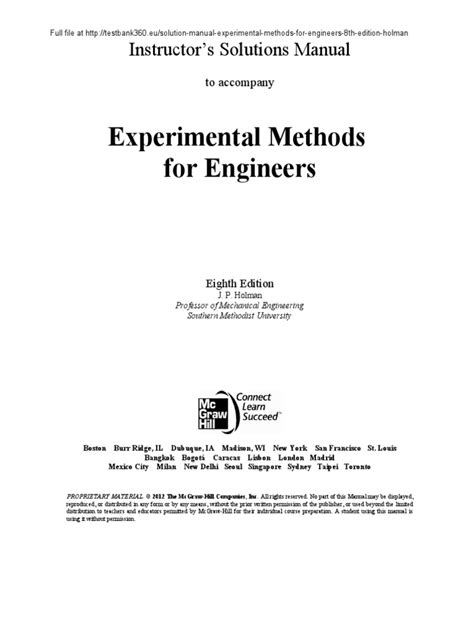 Solution Manual For Experimental Methods For Engineering