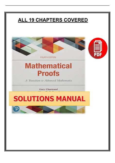 Solution Manual For Mathematical Proofs 3rd Edition
