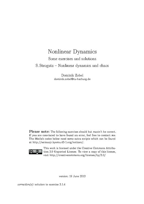 Solution Manual For Nonlinear Dynamics And Chaos Strogatz