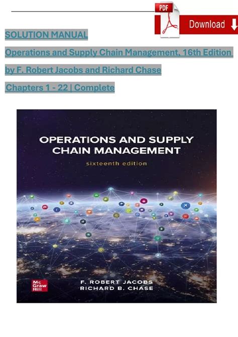 Solution Manual For Supply Chain Management Chopra