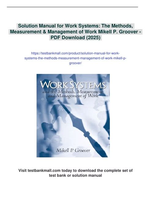 Solution Manual For Work Systems