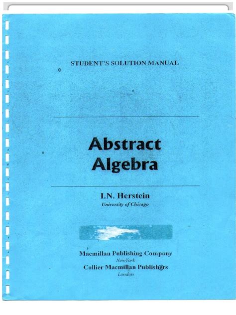 Solution Manual Herstein Abstract Algebra