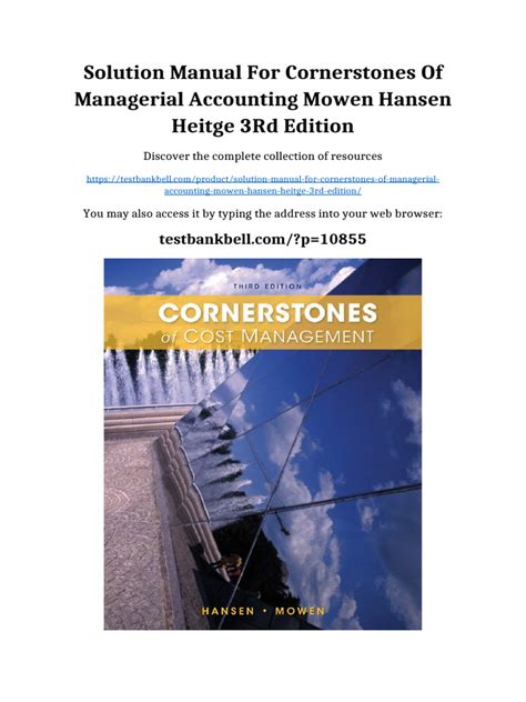 solution manual managerial accounting hansen mowen