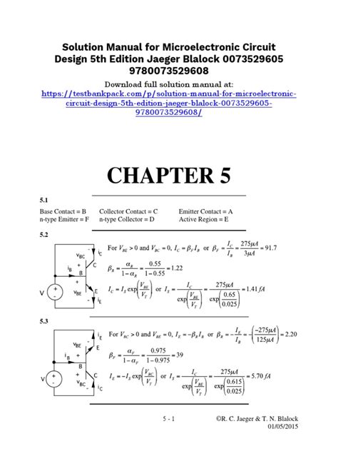 Solution Manual Microelectronic Circuit Design 4th Edition