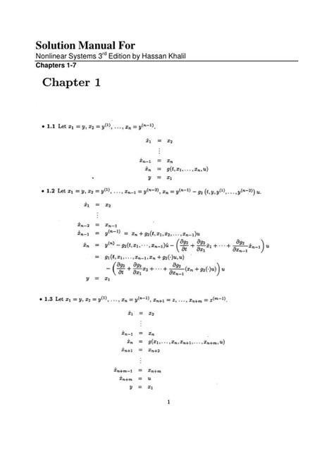 Solution Manual Nonlinear Systems Hassan Khalil