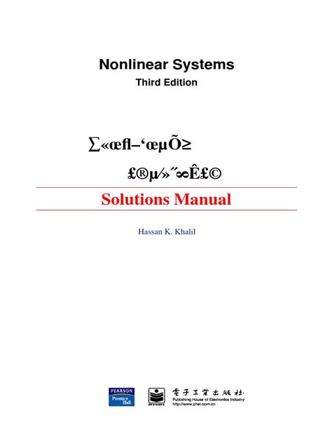 solution manual nonlinear systems khalil