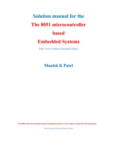 Solution Manual Of 8051 Microcontroller By Mazidi