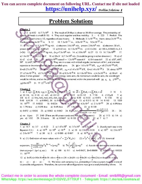 Solution Manual Of Statistical Mechanics Kerson Huang