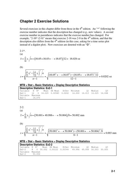 Solution Manual Quality Control 5th Edition Montgomery