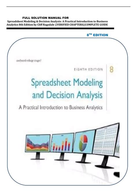 Solution Manual Spreadsheet Modeling Decision Analysis