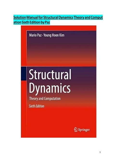 Solution Manual Structural Dynamics Mario Paz