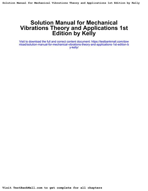 solution manual theory of vibrations with applications
