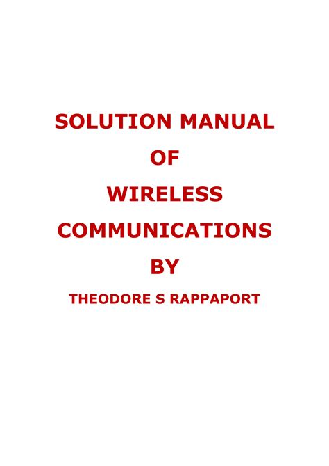 Solution Manual Wireless Communication Rappaport