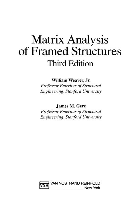 Solution Matrix Analysis Of Framed Structures